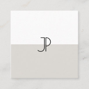 Elegant Monogram Initial Trend Colours Professiona Square Business Card