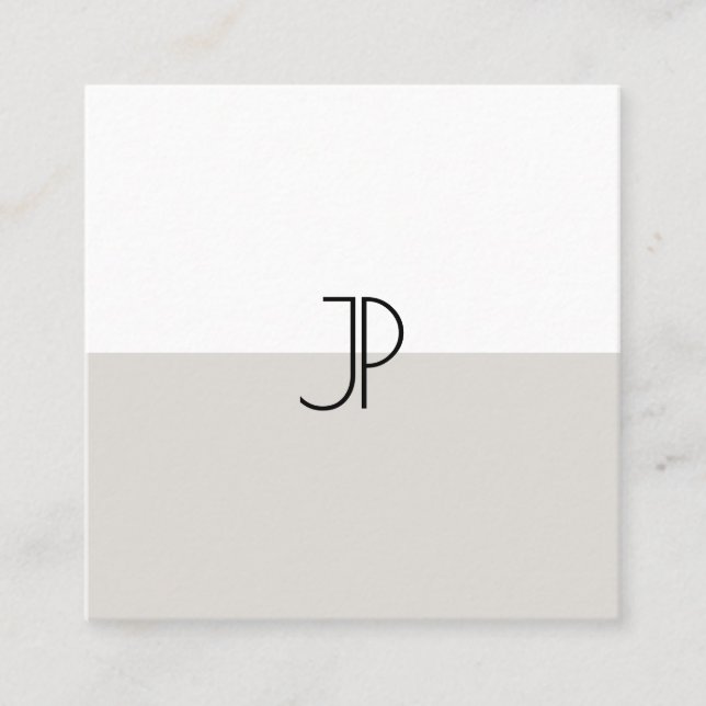 Elegant Monogram Initial Trend Colours Professiona Square Business Card (Front)