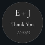 Elegant Monogram initial Wedding Classic Sticker<br><div class="desc">Simple Elegant Monogram Wedding Classic Sticker</div>