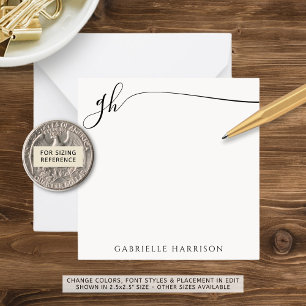 Elegant Monogram Initials Black Script Card