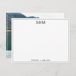 Elegant Monogram Initials Couple Name Photo Card
