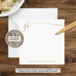 Elegant Monogram Initials Gold Script Card