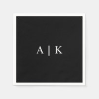 Elegant Monogram Initials Napkin Customisable 