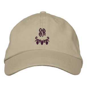 Elegant Monogram Initials Personalised Embroidered Hat