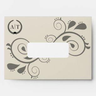 Elegant Monogram Initials with Return Address Envelope