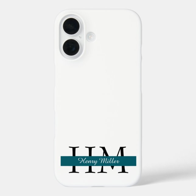 Elegant Monogram iPhone Case | Personalised (Back)