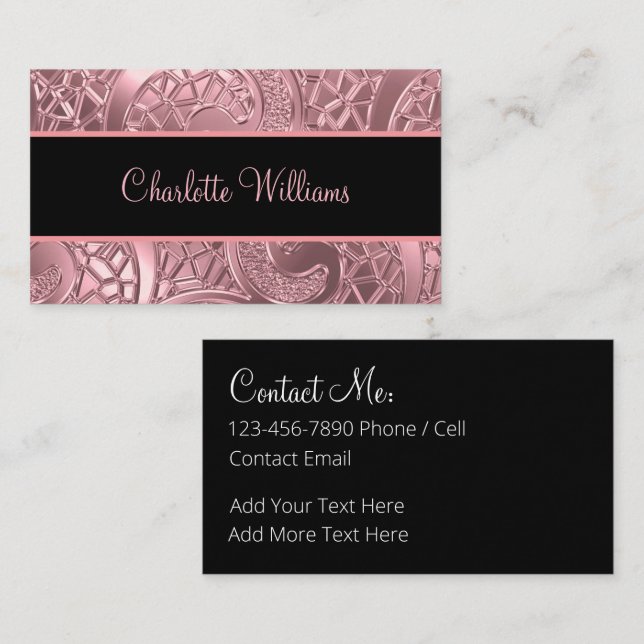 Elegant Monogram Ladies Contact Cards (Front/Back)
