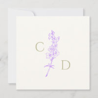 Elegant Monogram  Lavender Larkspur Floral 