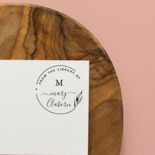 Elegant Monogram Leaves From The Library Of Self-inking Stamp