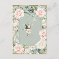 Elegant Monogram Letter T Wedding Thank You Card