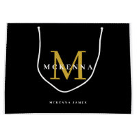 Elegant Monogram Logo Modern Black Gold Business