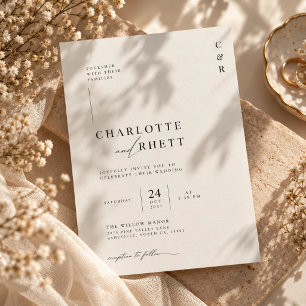 Elegant Monogram Luxury Wedding Invitation