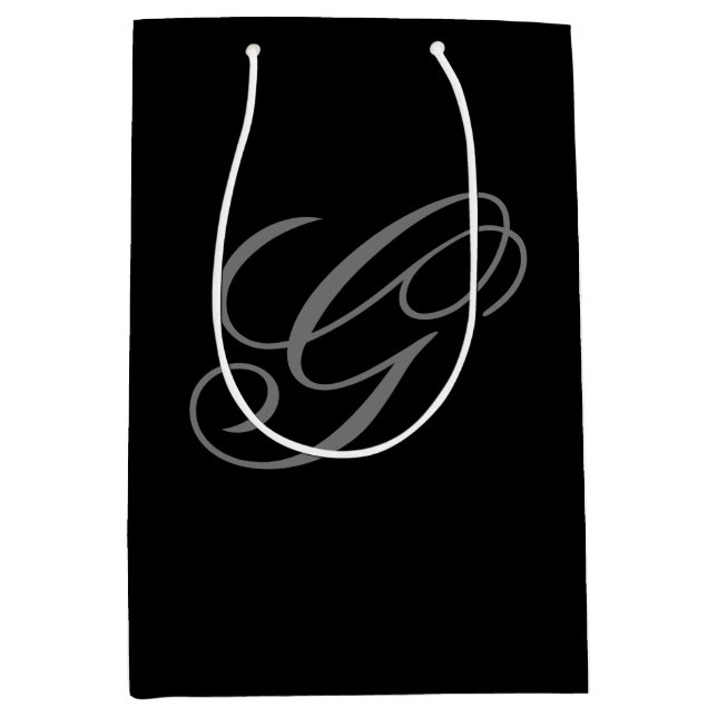 Elegant Monogram Medium Gift Bag (Front)