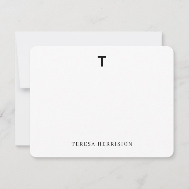 Elegant Monogram | Minimal Modern Photo Design Card (Front)