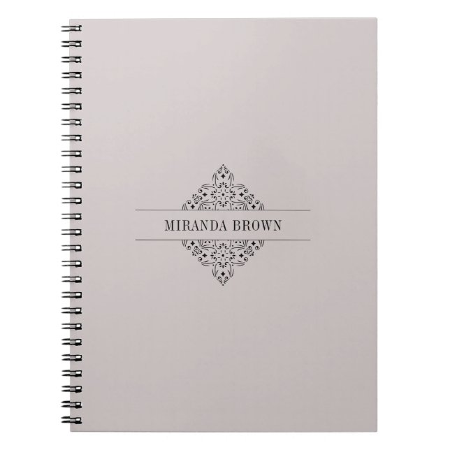 Elegant Monogram Minimalist Beige Simple Classy Notebook (Front)