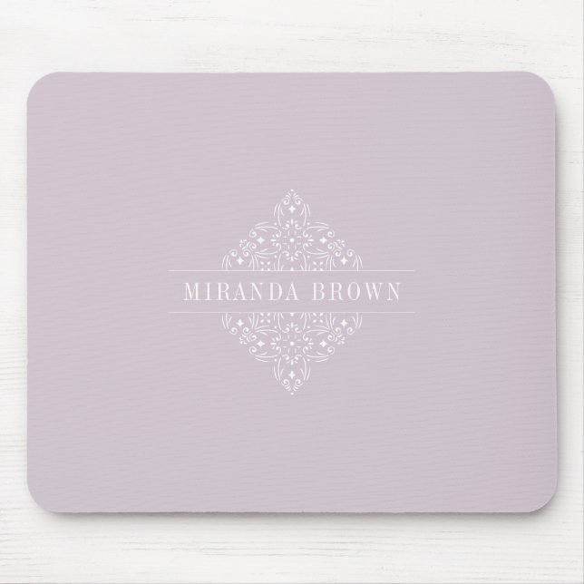 Elegant Monogram Minimalist Dusty Purple Classy Mouse Pad (Front)
