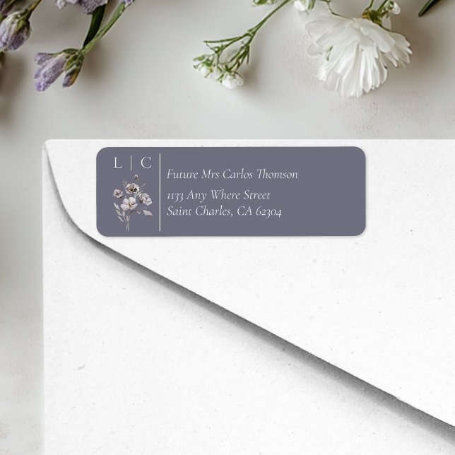 Elegant monogram minimalist gloomy grey RSVP (Creator Uploaded)