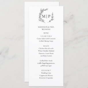 Elegant Monogram Minimalist modern Menu
