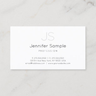 Elegant Monogram Minimalist Plain Luxury Trendy Business Card