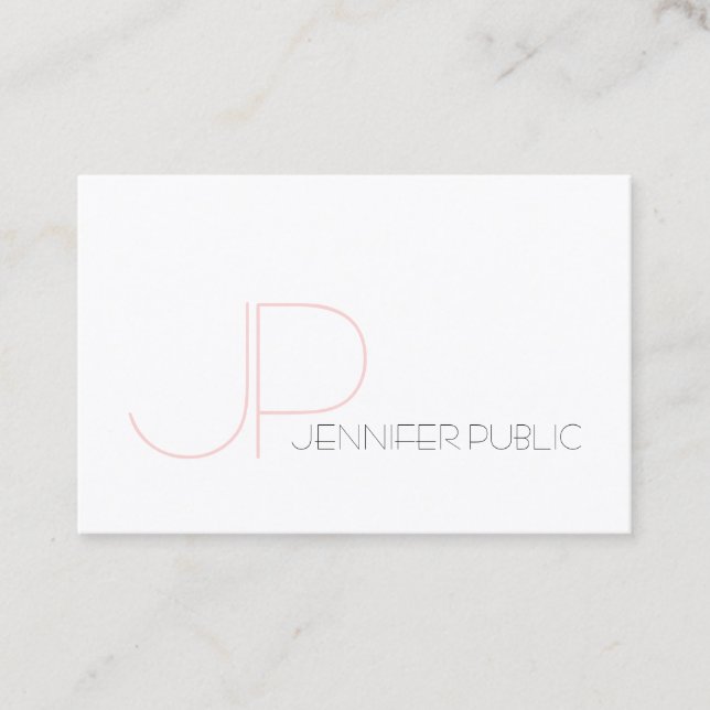 Elegant Monogram Minimalist Plain Modern Simple Business Card (Front)