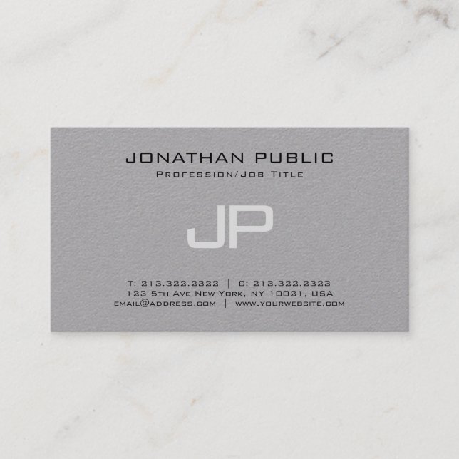 Elegant Monogram Minimalist Template Luxurious Business Card (Front)
