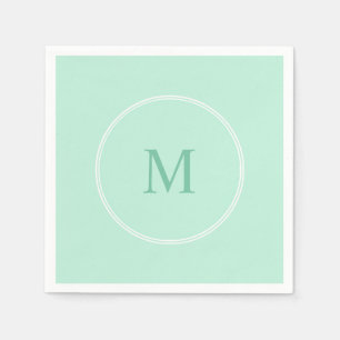 Elegant Monogram Mint Green Template Modern Napkin