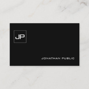 Elegant Monogram Modern Black White Sophisticated Business Card