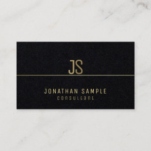 Elegant Monogram Modern Gold Name Elite Template Business Card
