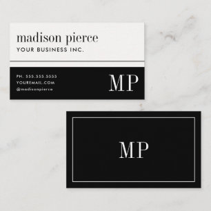 Elegant Monogram Modern Minimalist Business Card