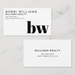 Elegant Monogram Modern Minimalist Business Card