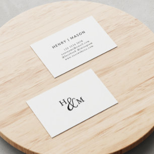 Elegant Monogram Modern Minimalist Partnership Business Card
