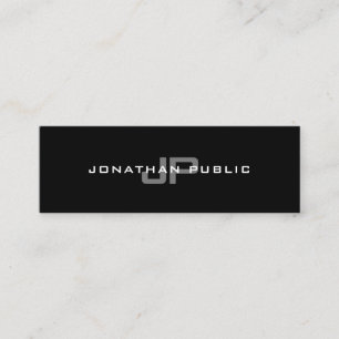 Elegant Monogram Modern Minimalist Plain Trendy Mini Business Card