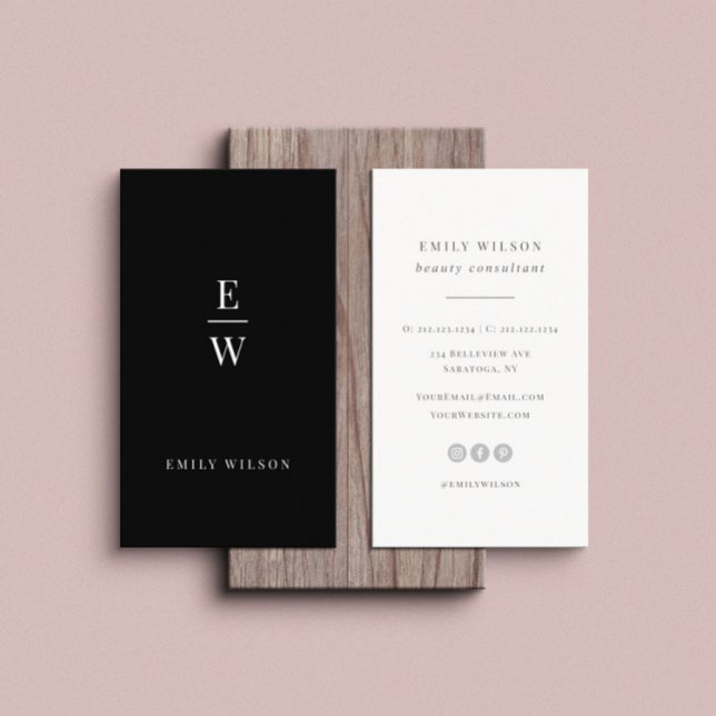 Elegant Monogram Modern Minimalist Professional Business Card (Creator Uploaded)