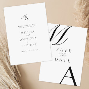 Elegant Monogram Modern Minimalist Wedding Save The Date