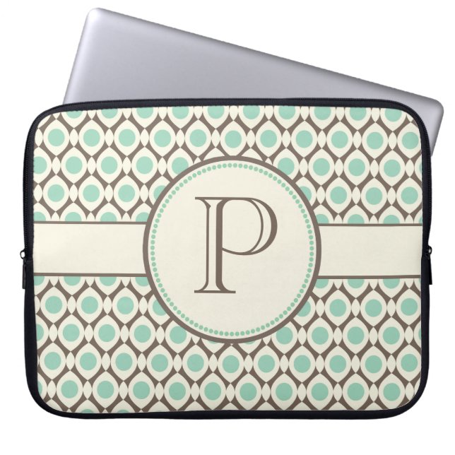 Elegant Monogram Modern Pattern Laptop Bag (Front)