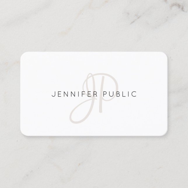 Elegant Monogram Modern Professional Personalised Business Card (Front)