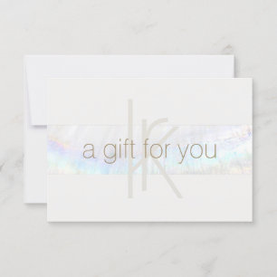 Elegant Monogram Modern Seashell Gift Certificate Thank You Card