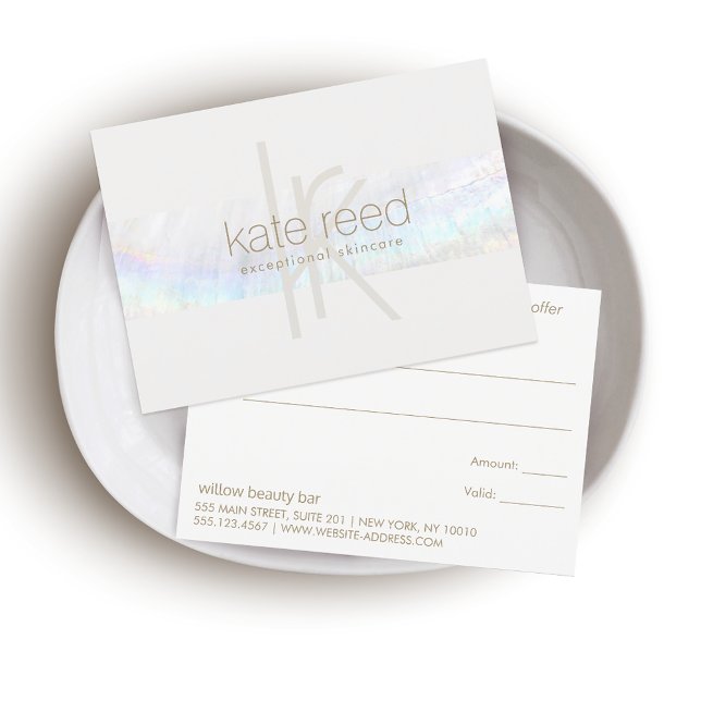 Elegant Monogram Modern Seashell Gift Certificate  Thank You Card (Creator Uploaded)