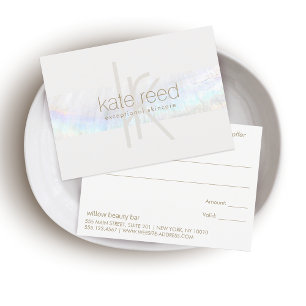 Elegant Monogram Modern Seashell Gift Certificate Thank You Card