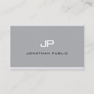 Elegant Monogram Modern Simple Grey Professional Business Card