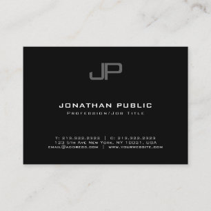 Elegant Monogram Modern Trendy Minimalistic Plain Business Card