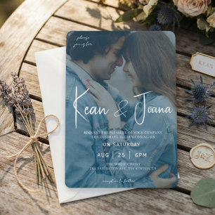 Elegant Monogram Modern Wedding Invitation