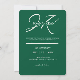 Elegant Monogram Modern Wedding Invitation