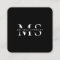 Elegant monogram modern white black rounded