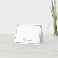 Elegant Monogram Name Border Black White
