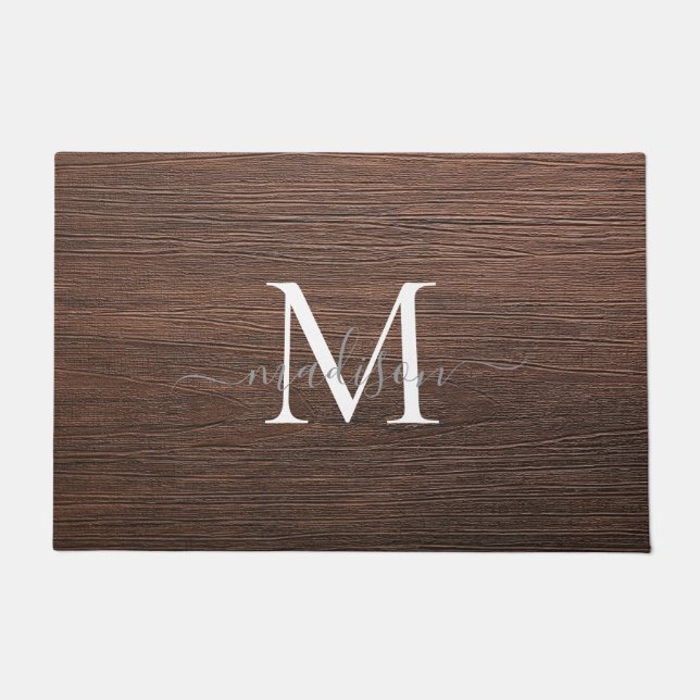 Elegant Monogram Name Design - Feminine Script  Doormat (Front)