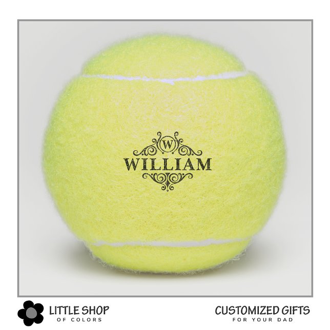 Elegant Monogram Name Initial Tennis Balls (Creator Uploaded)