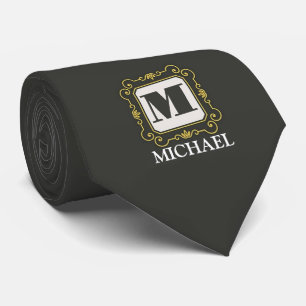 Elegant Monogram  Name  Tie