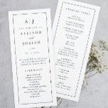 Elegant Monogram Navy Blue Wedding Program Invitation<br><div class="desc">Elegant Monogram Navy Blue Wedding Program. Click the edit button to customise this design with your details.</div>