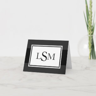 Elegant Monogram Notecards in Black and White